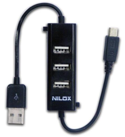 Nilox 10NXHU003P001 interface hub 480 Mbit/s Black