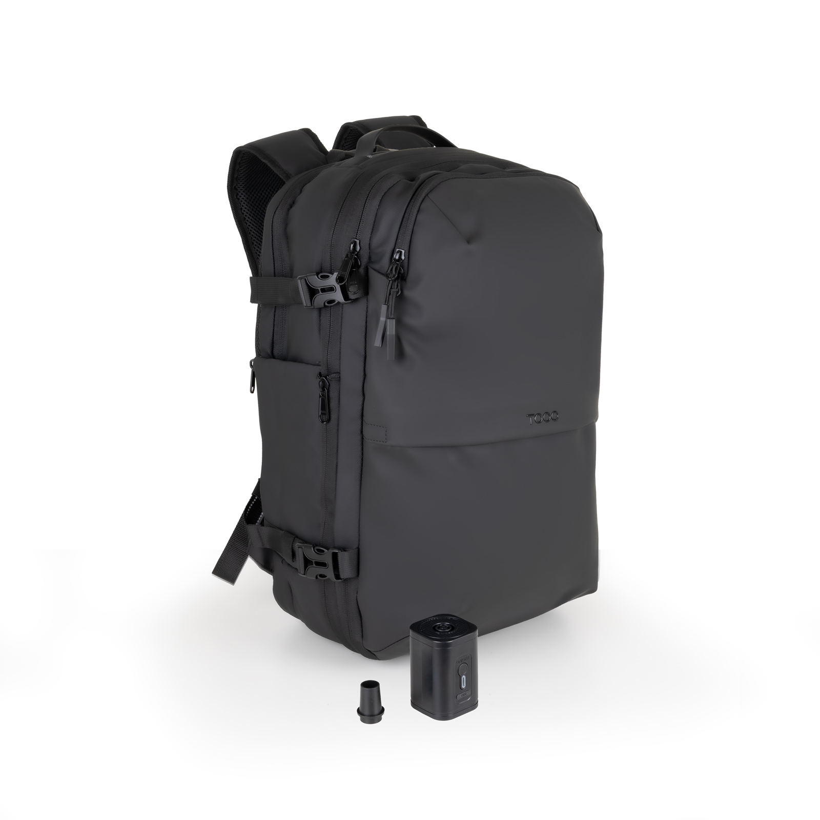 TooQ Mochila de viaje con sistema de compresión al vacío y bomba de aire