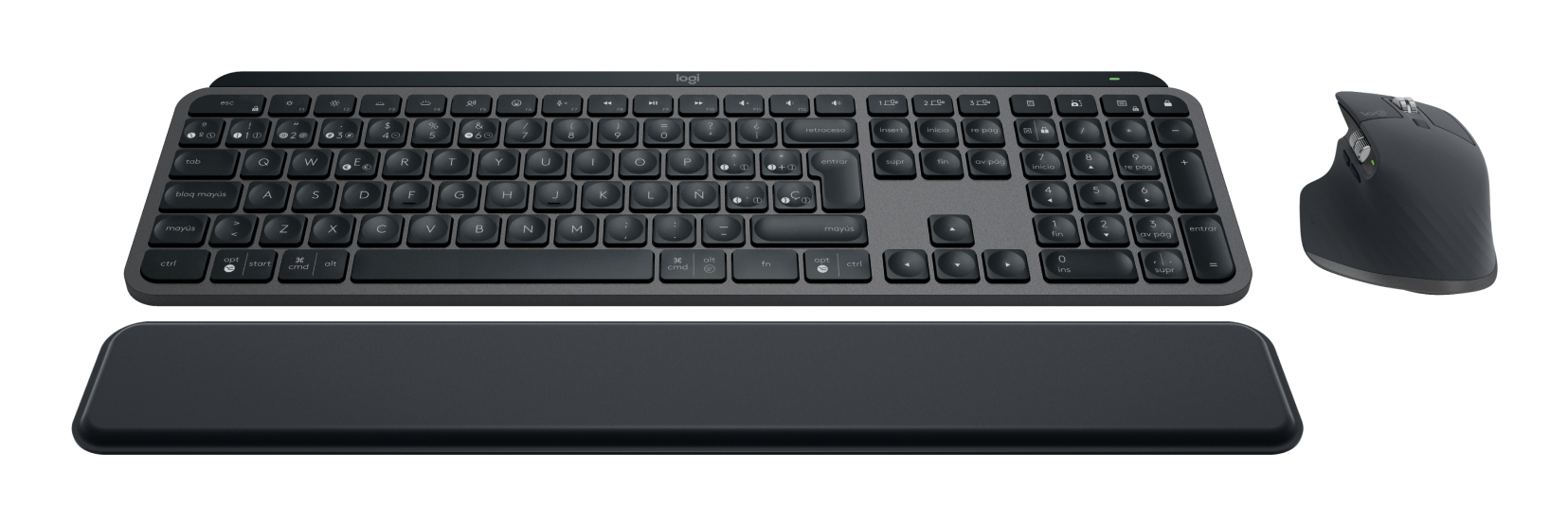 Kit Teclado y Mouse Logitech MX Keys Combo for Business Gen 2 - Teclado - Mouse - Reposamuñecas - Español - 920-010924