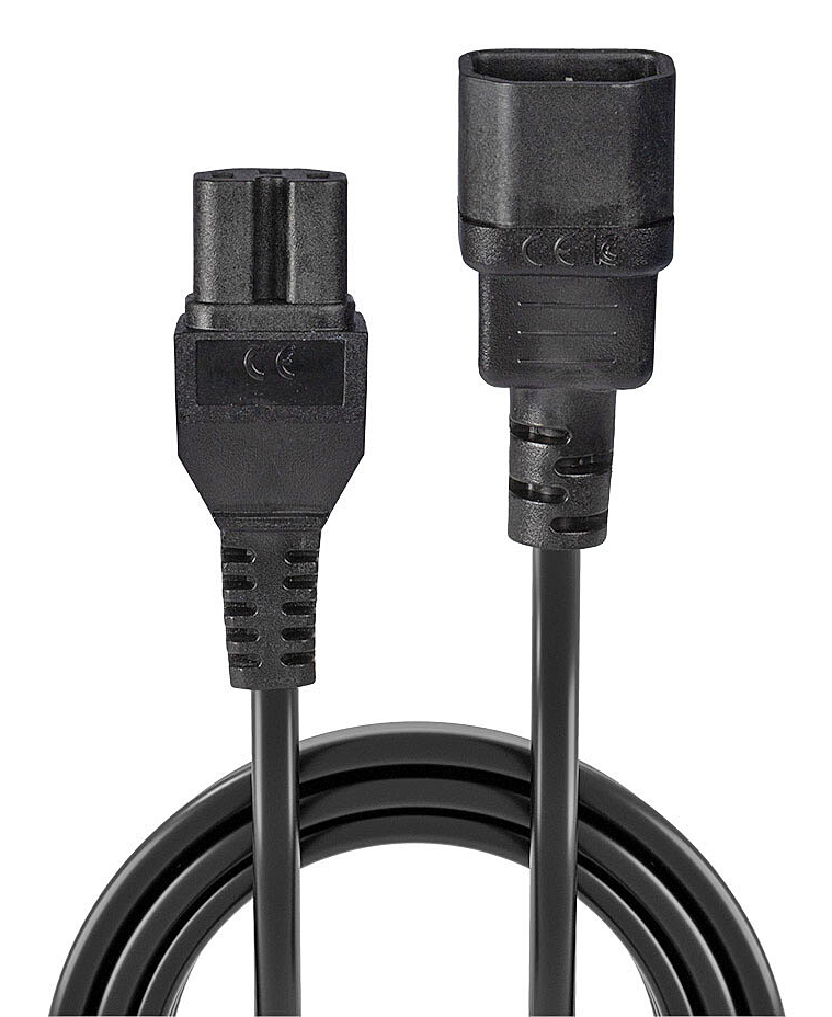 Lindy 30314 Stromkabel Schwarz 2 m C14-Koppler C15-Koppler