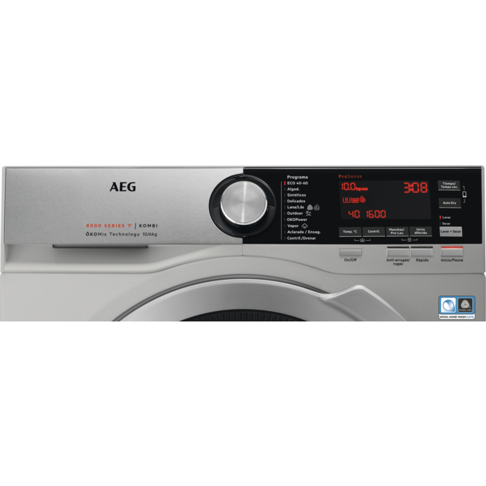 AEG L8WEC162SC washer dryer Freestanding Front-load Silver – image 2