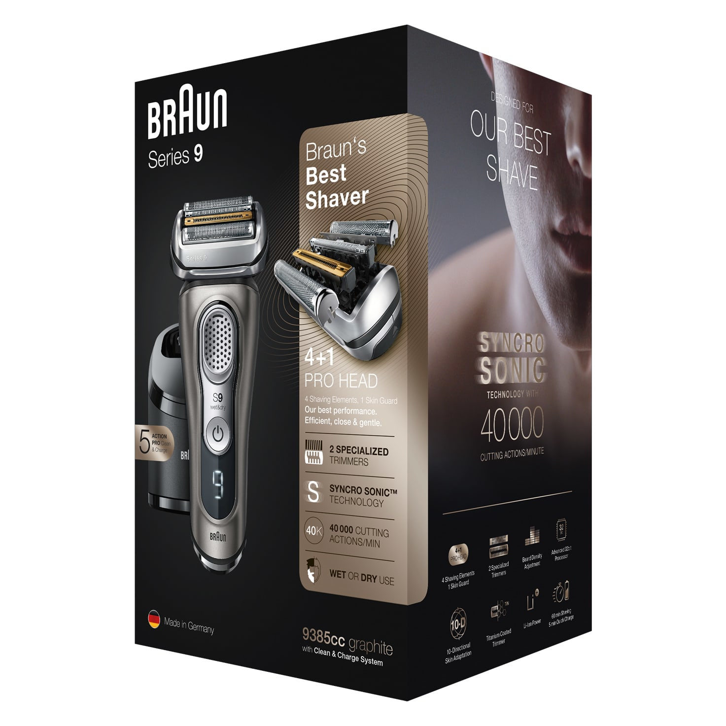 Braun Series 9 9385CC Foil shaver Trimmer Graphite – image 6