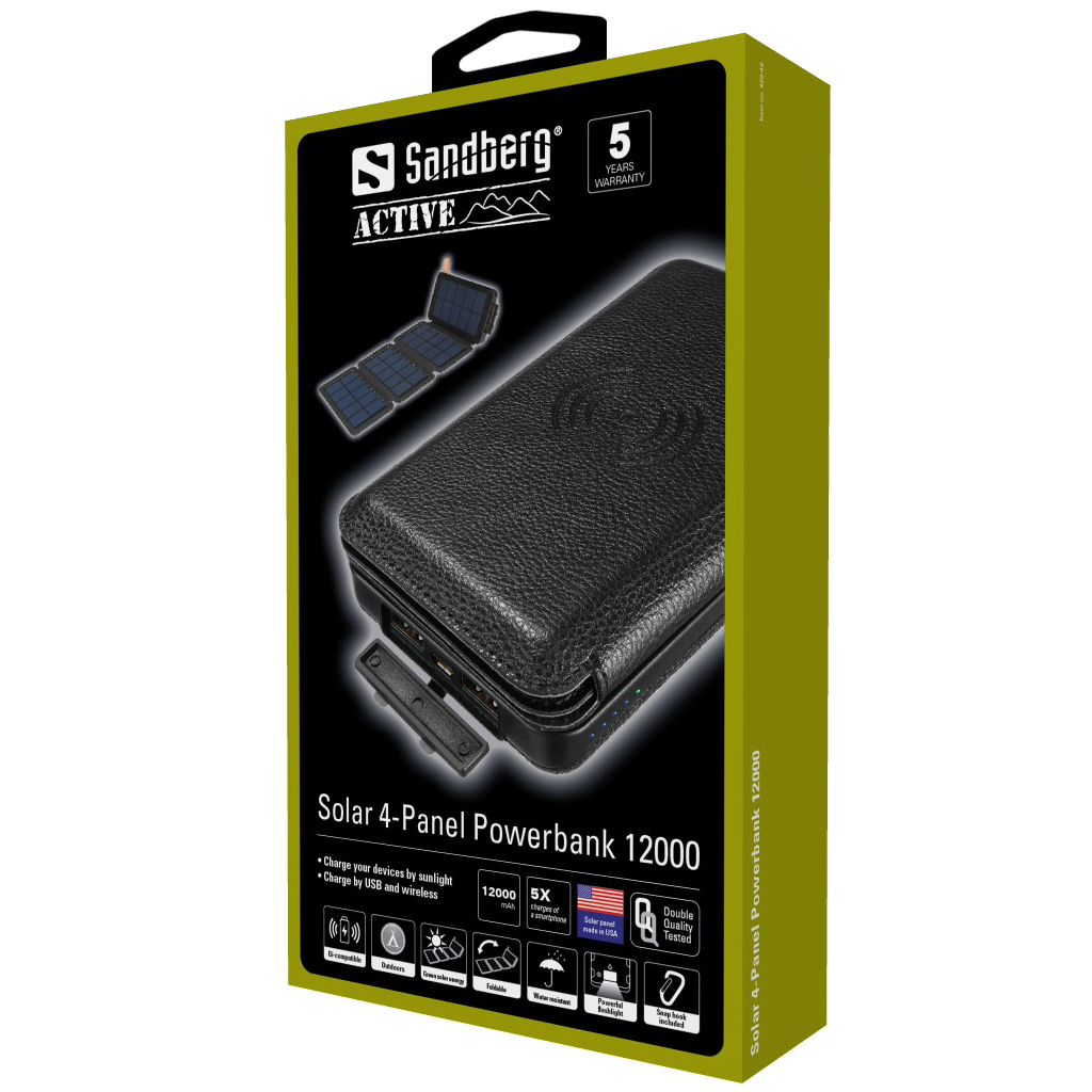 Sandberg Solar 4-Panel Powerbank 12000 – image 2
