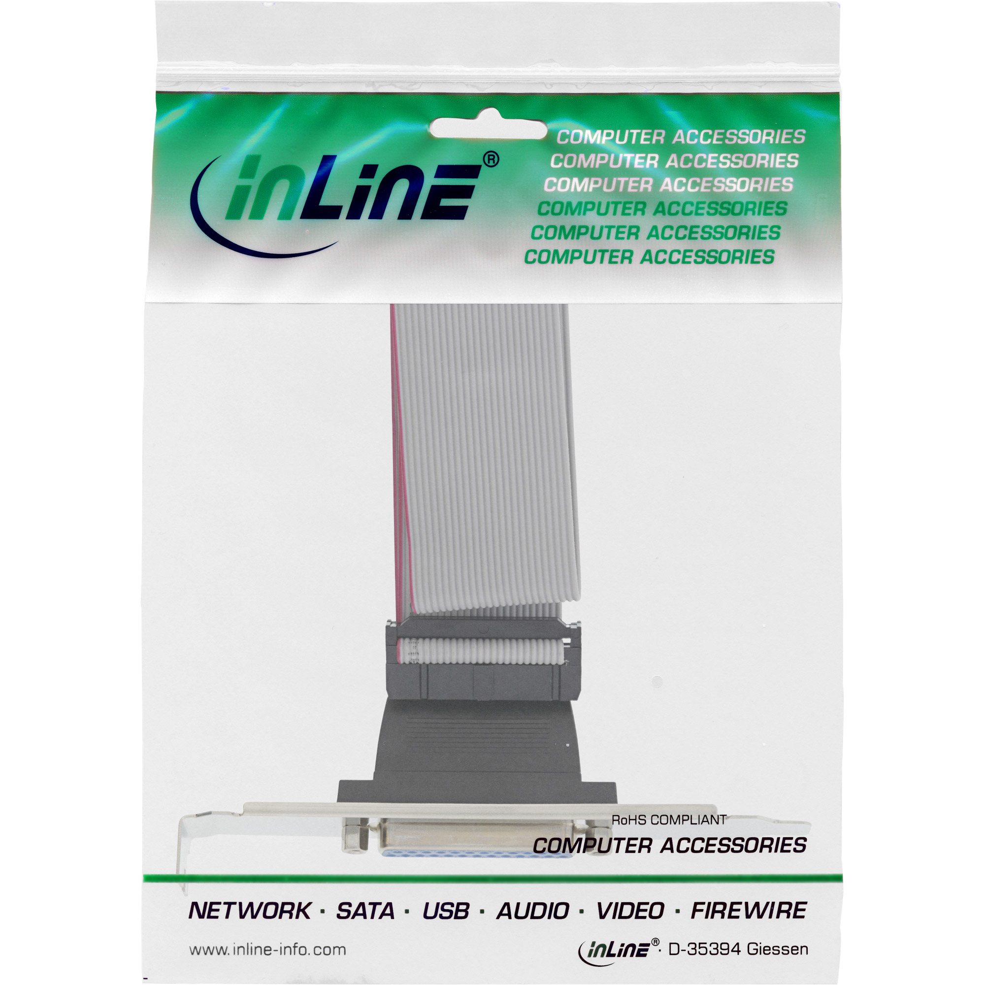 InLine Parallel Slot Bracket with 25 Pin Sub-D female / 26 Pin female 0.5m – image 3