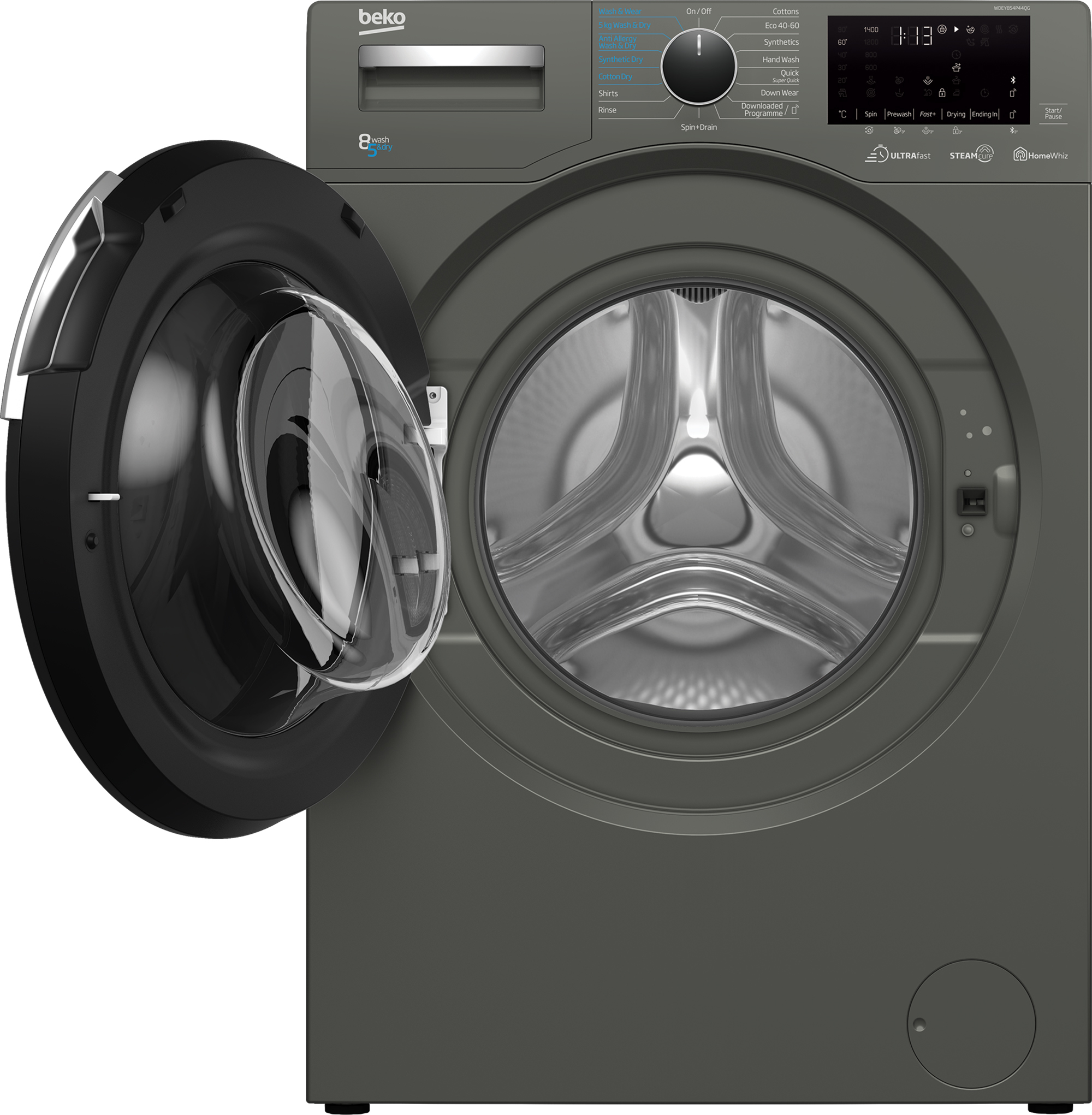 Beko WDEY854P44QG washer dryer Freestanding Front-load Graphite – image 3