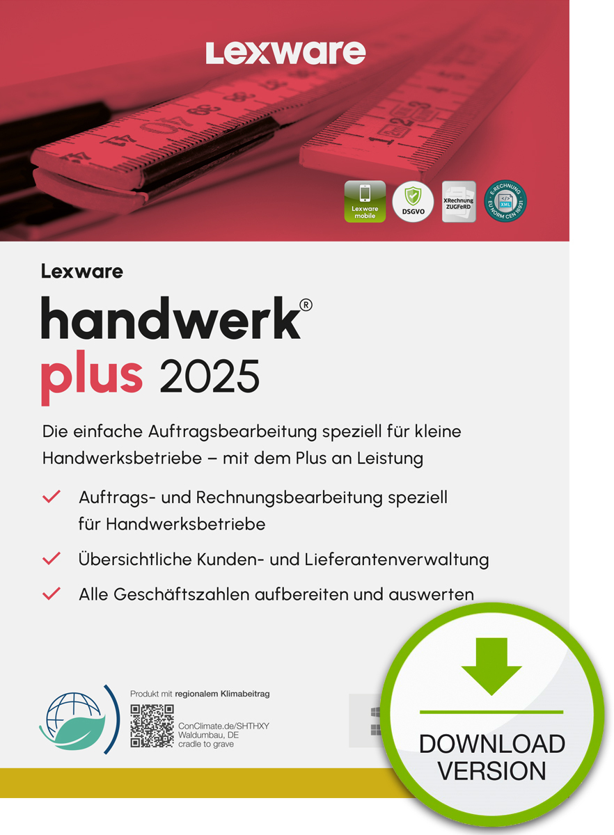 Lexware handwerk plus 2025 Download Jahresversion (365-Tage) Analisi finanziaria 1 anno/i