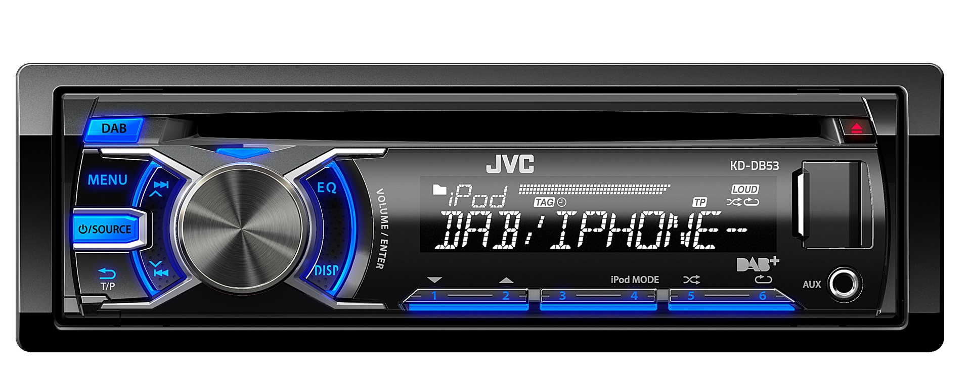 JVC KD-DB53ATE car media receiver Black
