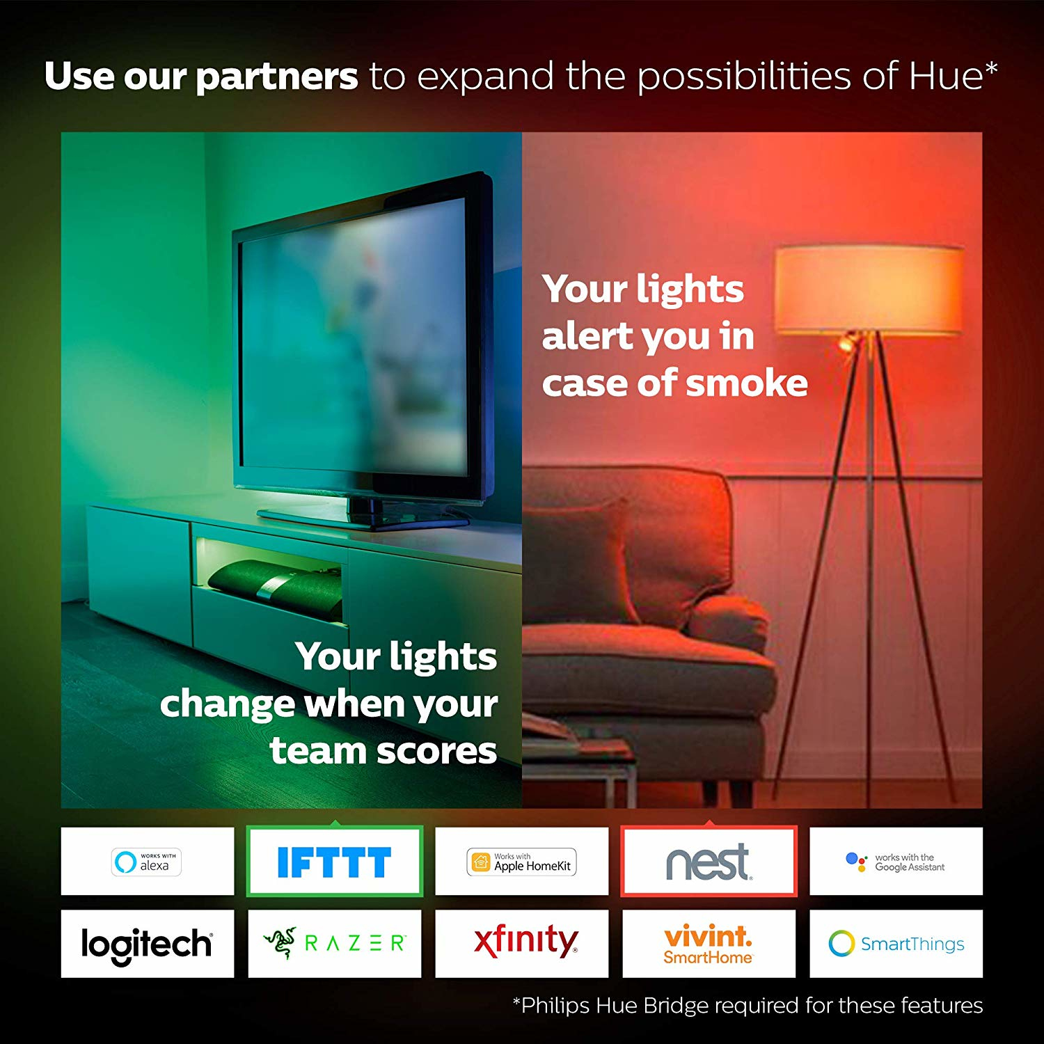 Philips by Signify Philips Hue White and colour ambience Starter kit: 2 E27 smart bulbs (1100) + dimmer switch – image 6
