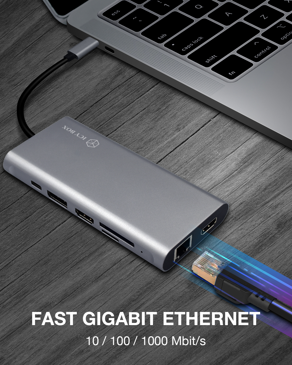 ICY BOX IB-DK4050-CPD Wired USB 3.2 Gen 1 (3.1 Gen 1) Type-C Anthracite – image 4