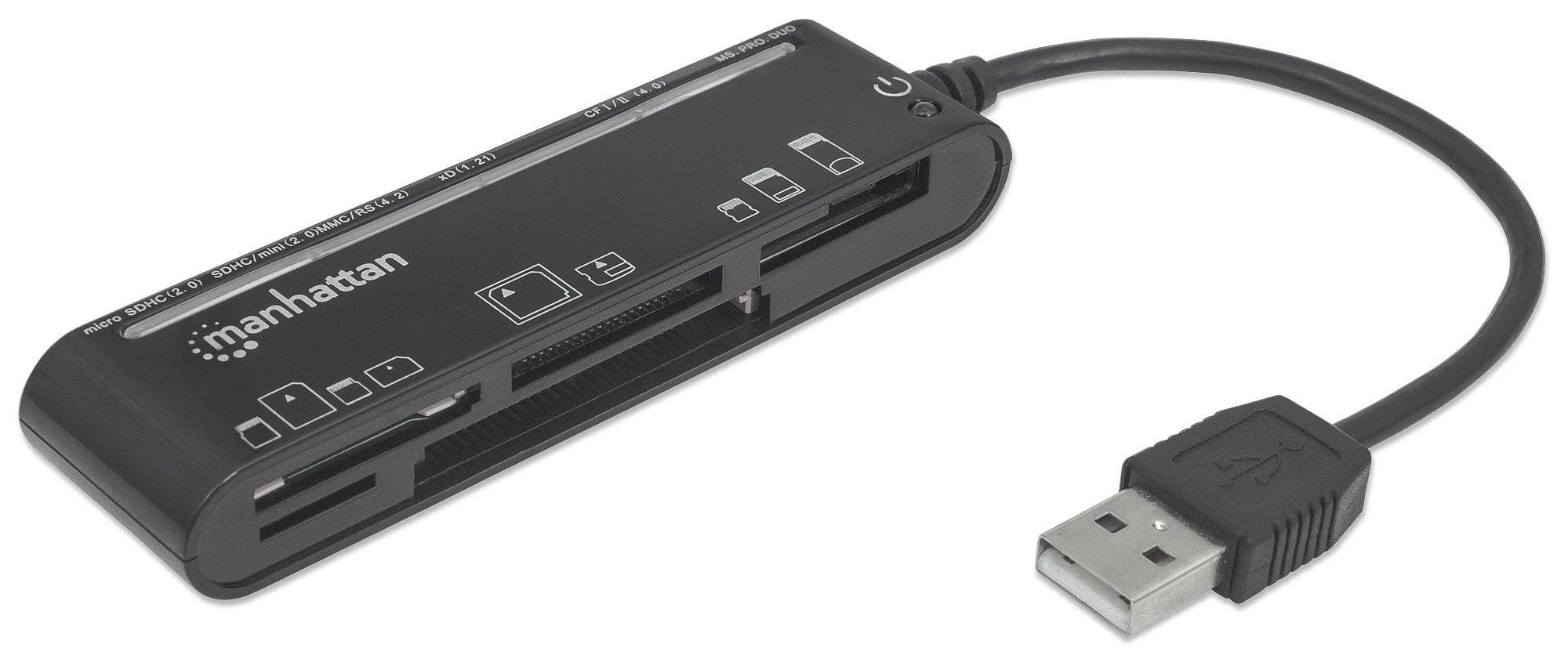 Manhattan USB-A Multi-Card Reader/Writer, 480 Mbps (USB 2.0), 79-in-1, Slim, Hi-Speed USB, Windows or Mac, Black, Three Year Warranty, Blister – image 2