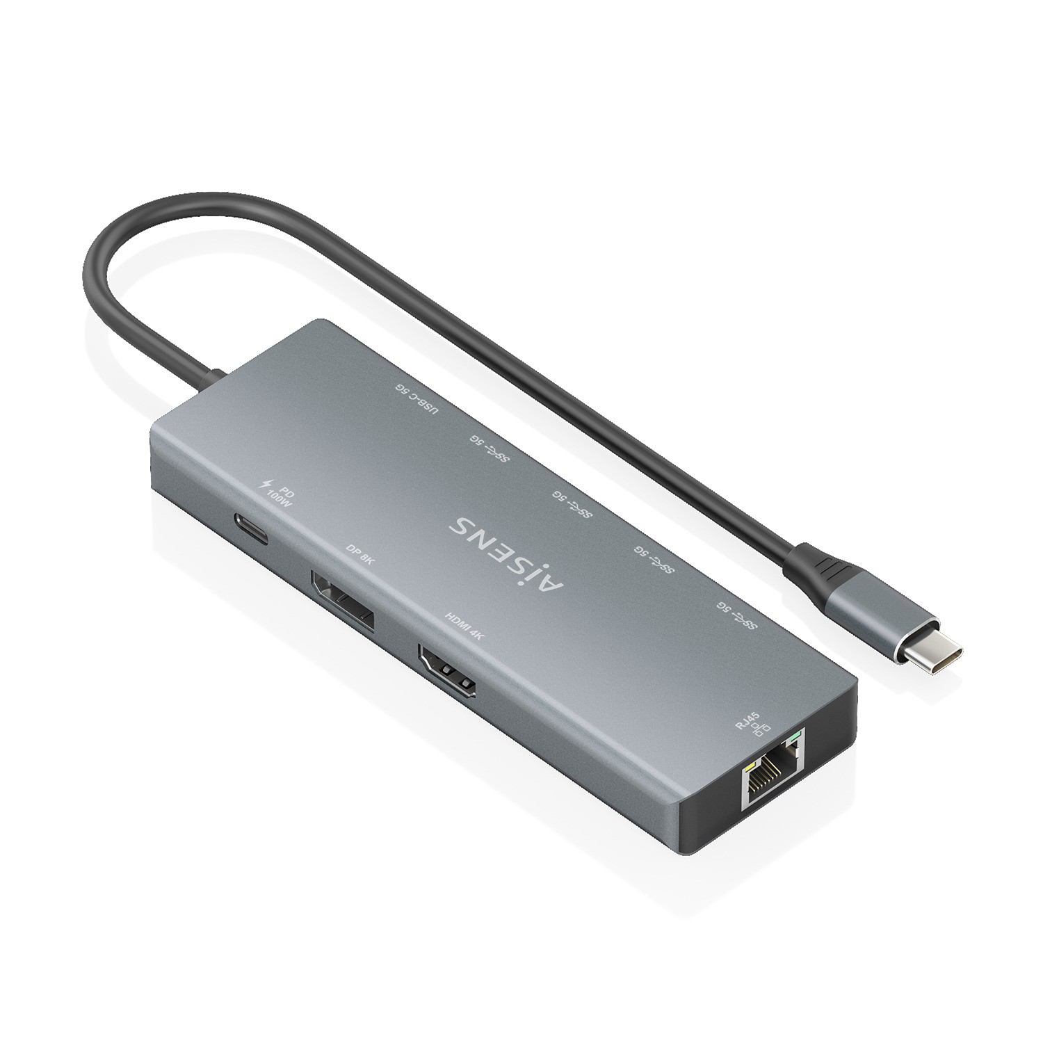 AISENS ASUC-9P051-GR laptop dock/port replicator Wired USB 3.2 Gen 1 (3.1 Gen 1) Type-C Grey – image 2