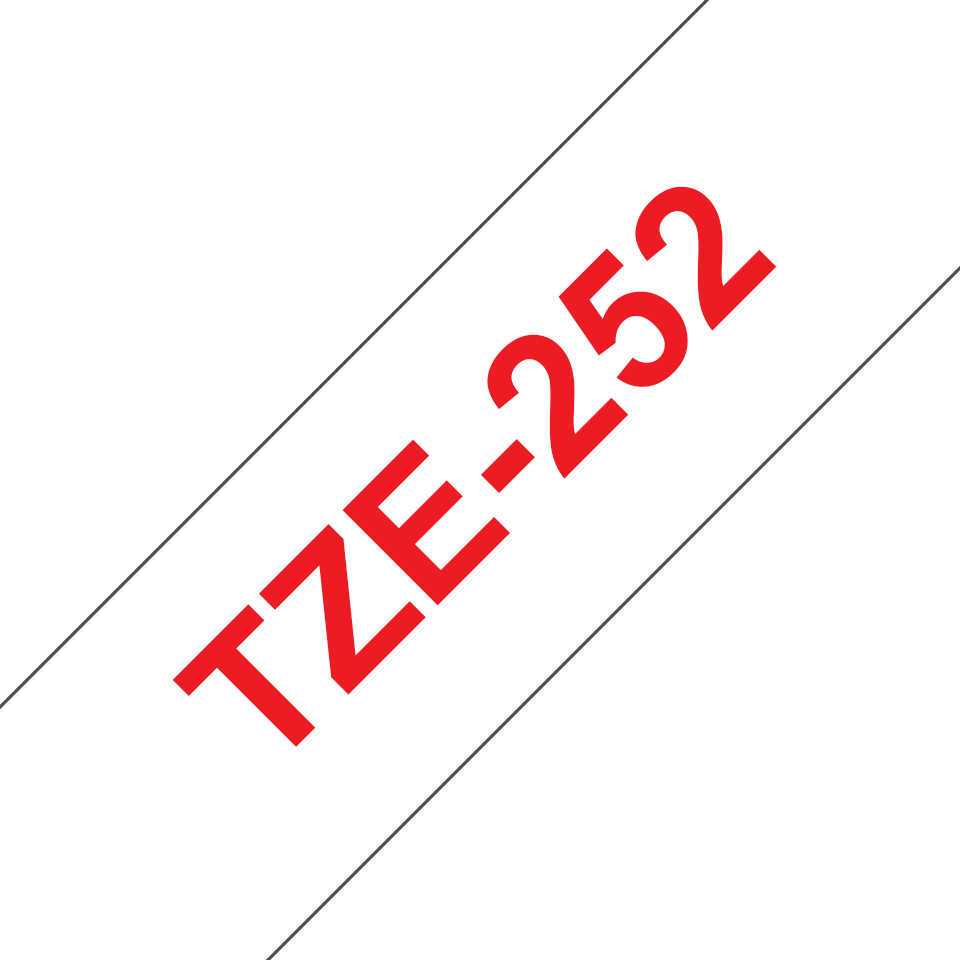 Cinta Brother TZE252 - Texto Rojo sobre Fondo Blanco - 24mm x 8mts. - TZE252 Cinta Brother TZE252 - Texto Rojo sobre Fondo Blanco - 24mm x 8mts. - TZE252
