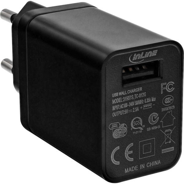 InLine 31507S mobile device charger Universal Black AC Indoor