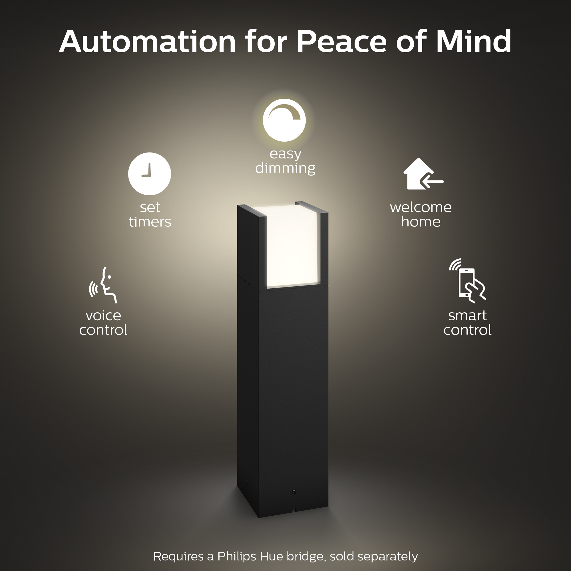 Philips by Signify Philips Hue White Fuzo Outdoor Pedestal Light – image 4