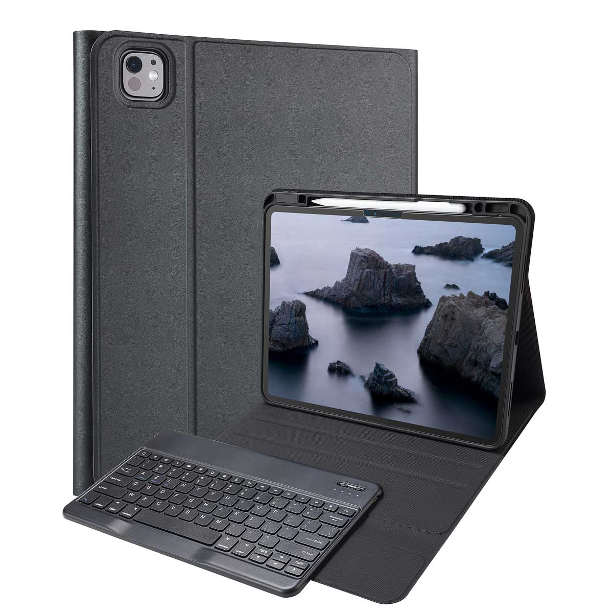 Accezz SH00075668 mobile device keyboard AZERTY Bluetooth Black