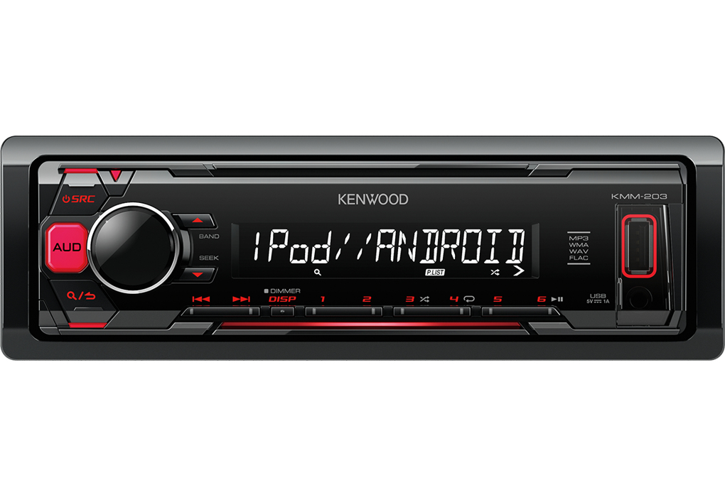Kenwood KMM-203 car media receiver Black