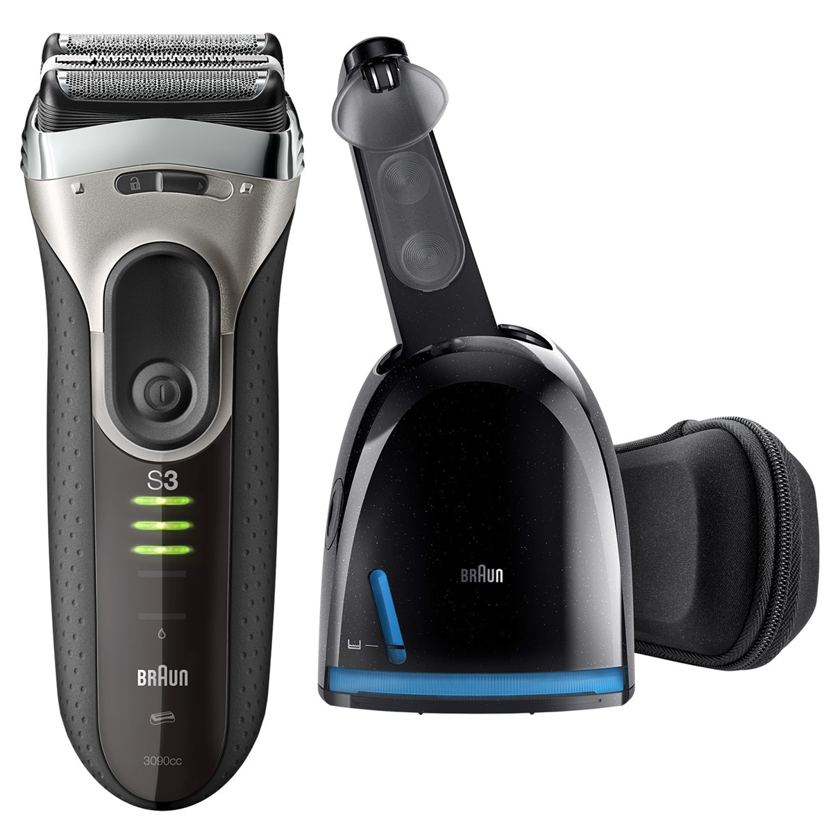 Braun 3-3090cc Foil shaver Trimmer Black, Grey – image 1