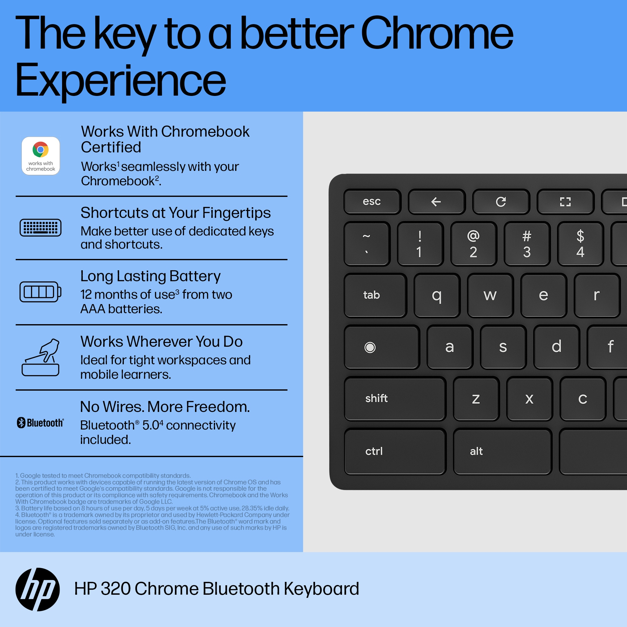 HP 320 Chrome Bluetooth Keyboard – image 8