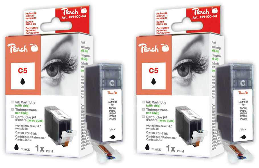 Peach 318859 ink cartridge 2 pc(s) Black