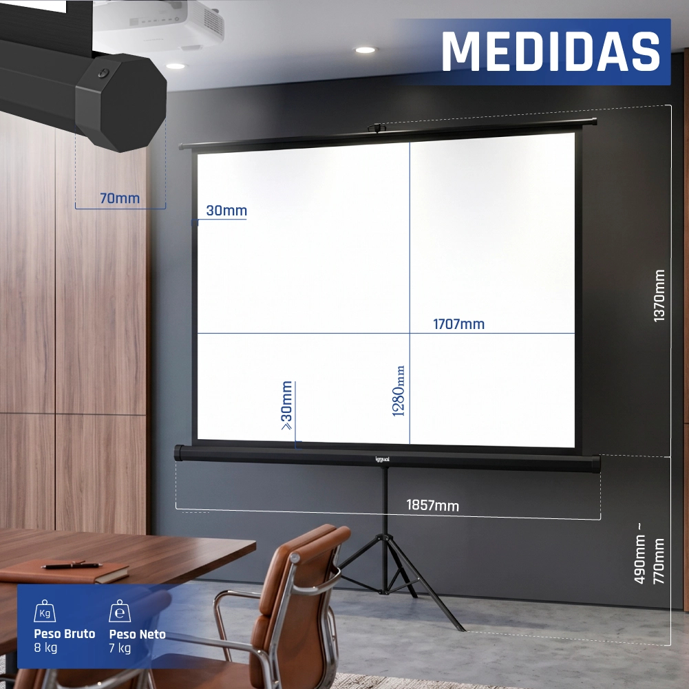 iggual PSITS176 projection screen 2.13 m (84") 4:3 – image 5