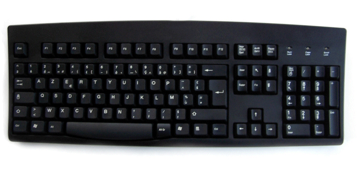 Hypertec KYBAC260-USBBLKFR keyboard Universal USB + PS/2 AZERTY French Black