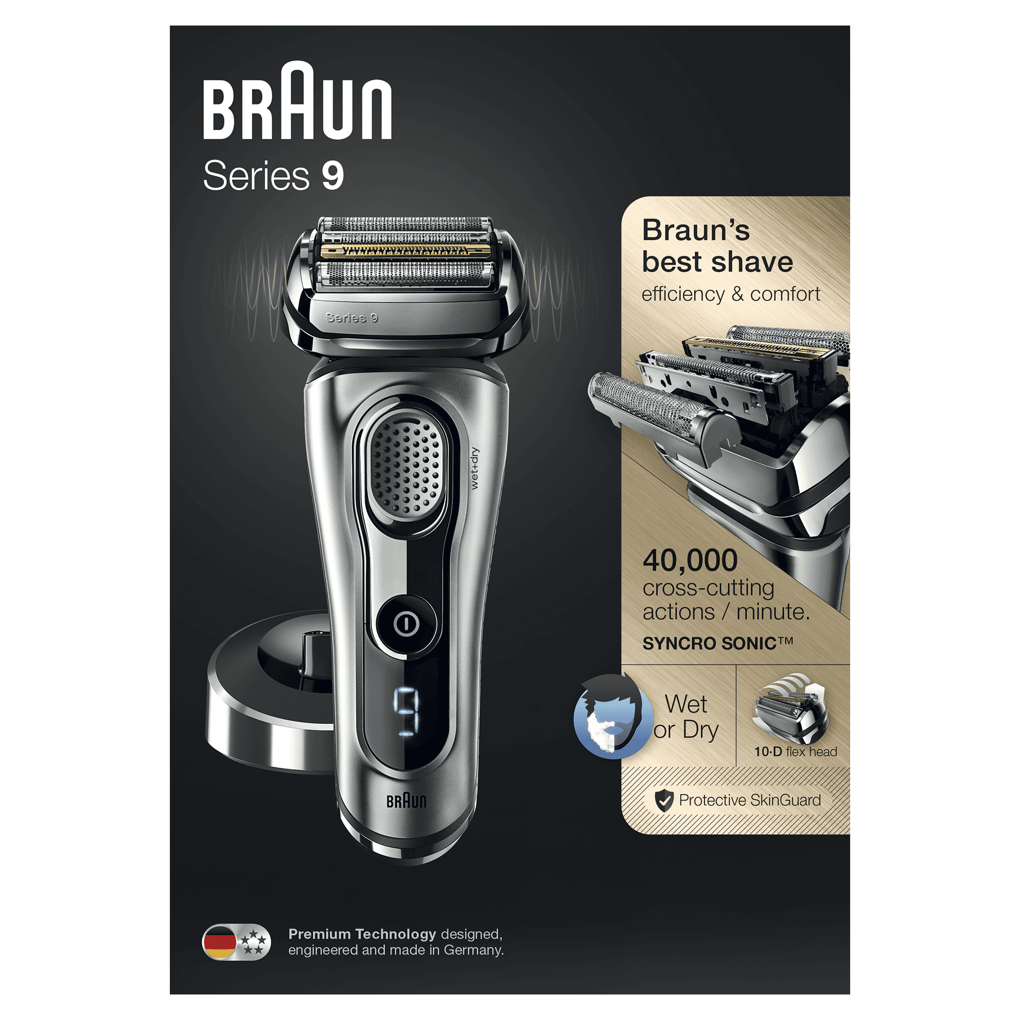 Braun Series 9 Electric Shaver for Men 9260s, with Charging Stand and Travel Case – Silver – image 2