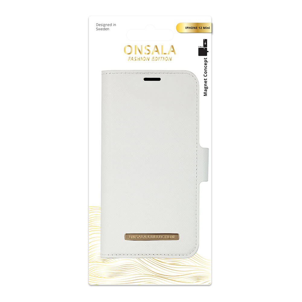 Onsala Wallet Case iPhone 12 Mini Saffiano White – image 2
