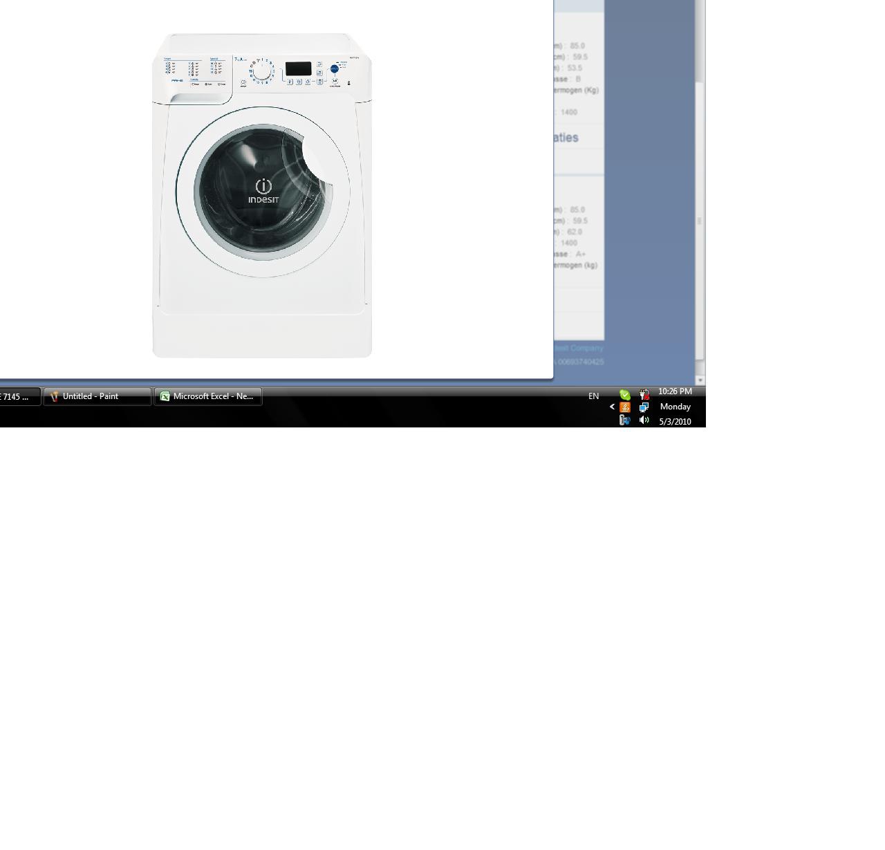 Indesit PWE7145W washing machine Front-load