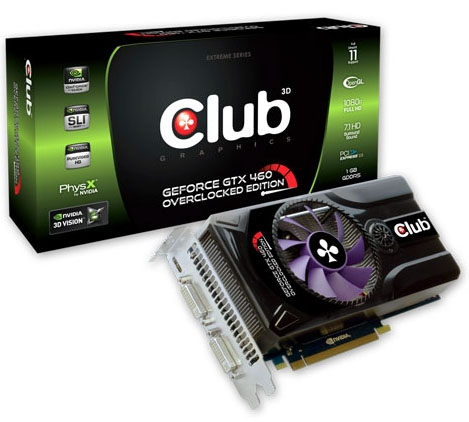 CLUB3D CGNX-X46024FO graphics card NVIDIA GeForce GTX 460