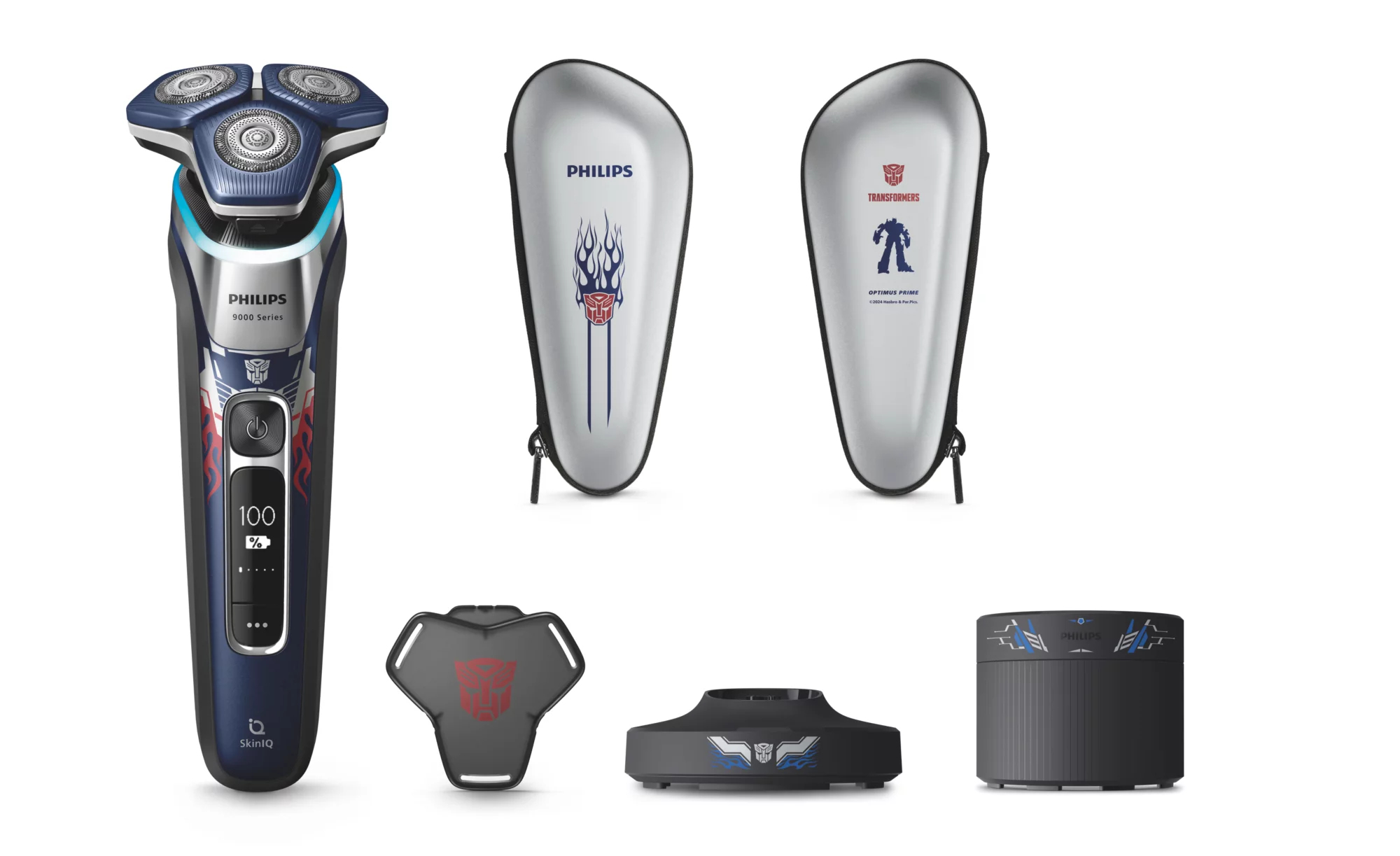 Philips SHAVER Series 9000 S9618/55 men's shaver Rotation shaver Trimmer Blue, Red, Silver
