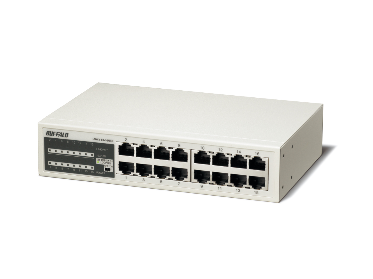 Buffalo LSW3-TX-16NSR network switch Fast Ethernet (10/100) 19U White
