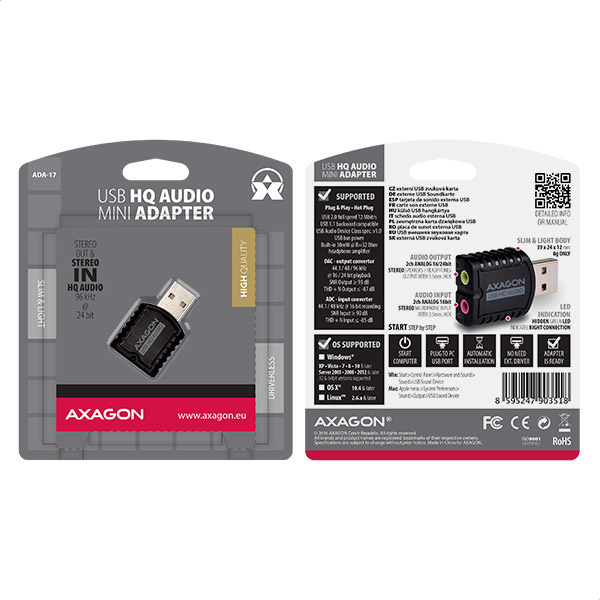 Axagon ADA-17 audio card 2.0 channels USB – image 4