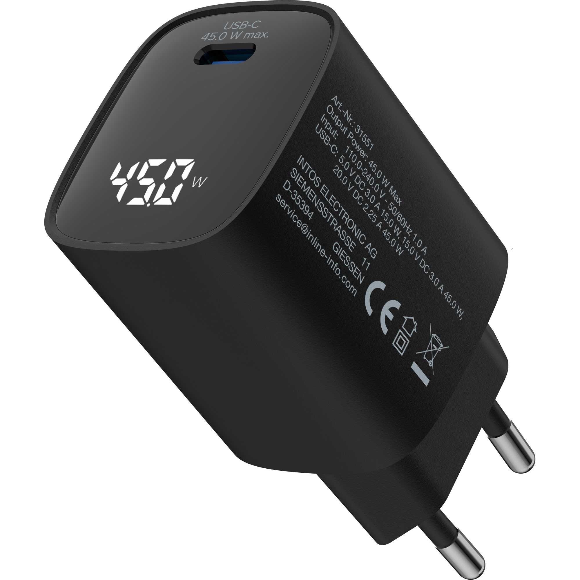 InLine USB PD power supply, GaN charger, 1-port, USB-C – image 3