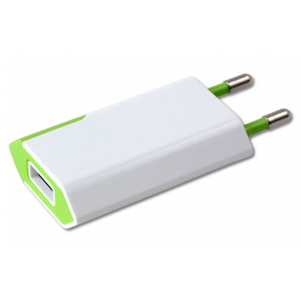 Techly Compact Charger USB 1A European Plug White/Green – image 3