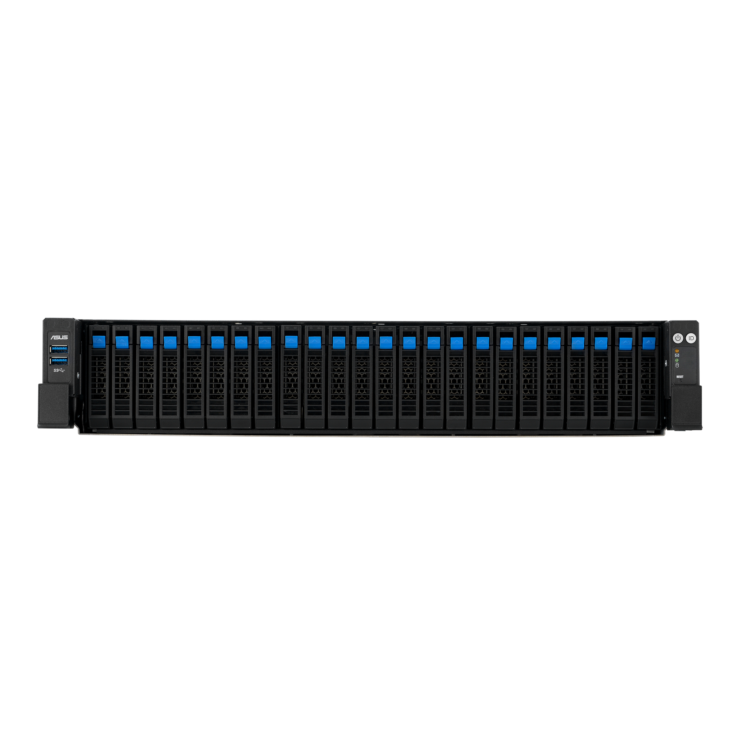ASUS RS720A-E13-RS24G Rack-Server (2U), AMD EPYC, 16 GB RAM DDR5, 128 GB Speicher, 24 Laufwerksschächte, Schwarz, Silber