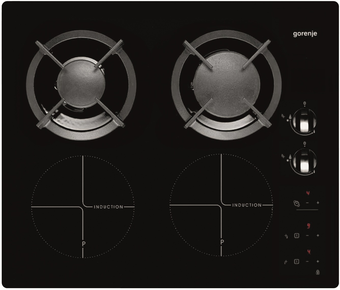 Gorenje ITG620ASC hob Black Built-in Combi 4 zone(s)