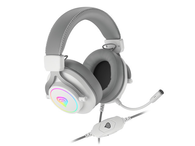GENESIS NSG-1870 headphones/headset Wired Head-band Gaming USB Type-A Grey, White – image 2