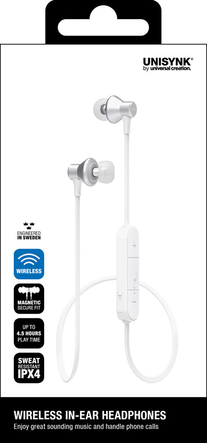 Unisynk 10210 headphones/headset Wireless In-ear Calls/Music Bluetooth White – image 2