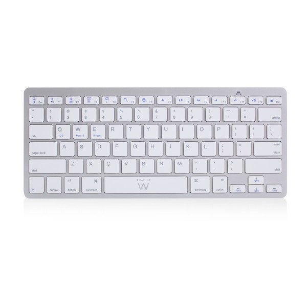Ewent EW3163 keyboard Universal Bluetooth QWERTY US International Silver, White