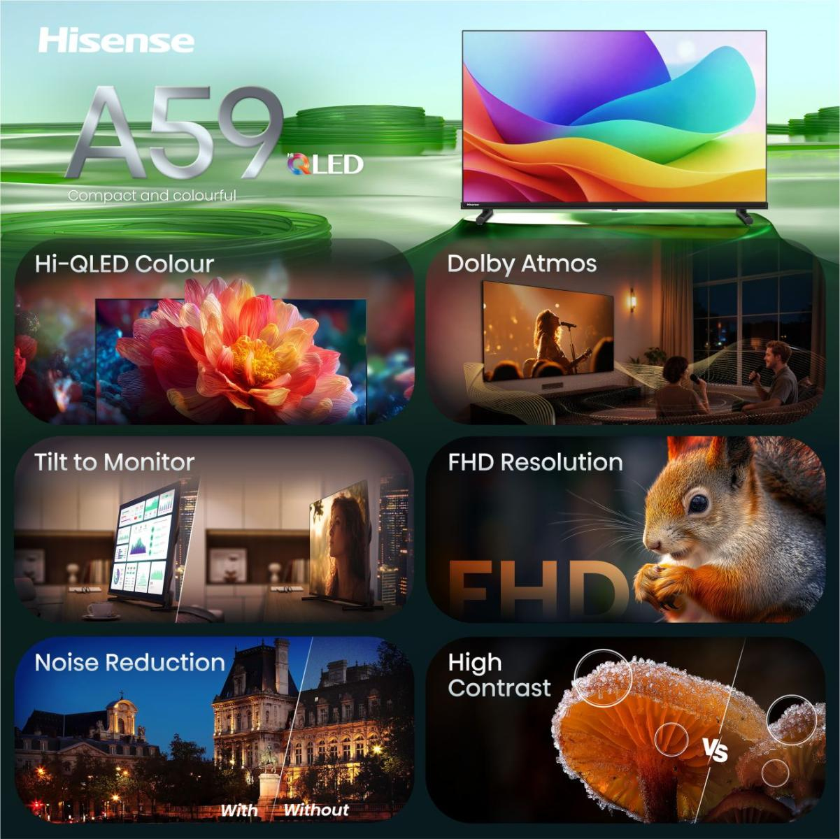 TV Hisense QLED 32A59S 32 Full HD 60Hz Smart TV VIDAA HDR10 Dolby Atmos — photo 3