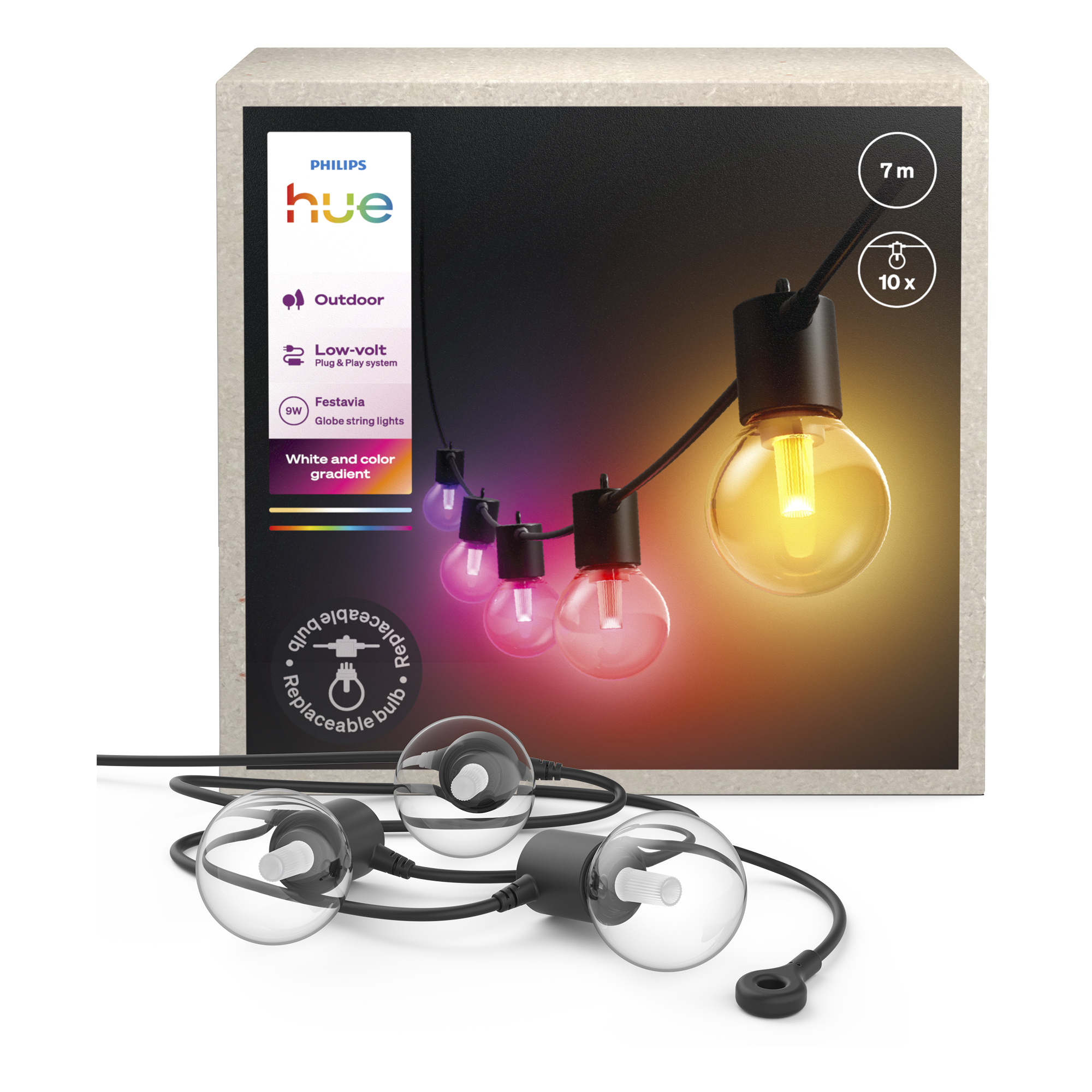 Philips by Signify Philips Hue Festavia globe string 7m 10bulb UK – image 1