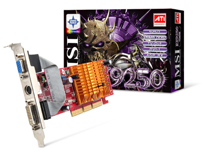 MSI RX9250-TD128 128MB DDR2 AGPx8 64bit TVout DVI