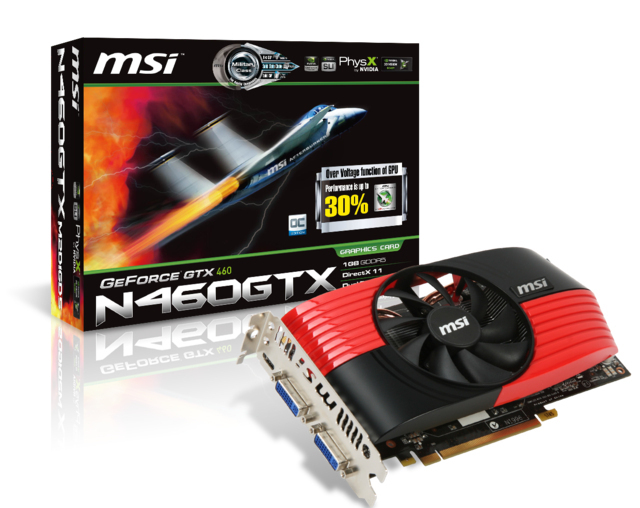 MSI N460GTX-M2D1GD5/OC graphics card NVIDIA GeForce GTX 460 – image 1