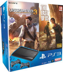 Sony Interactive Entertainment PlayStation 3 500GB + Uncharted 3 + The Last of Us + Extra Duals