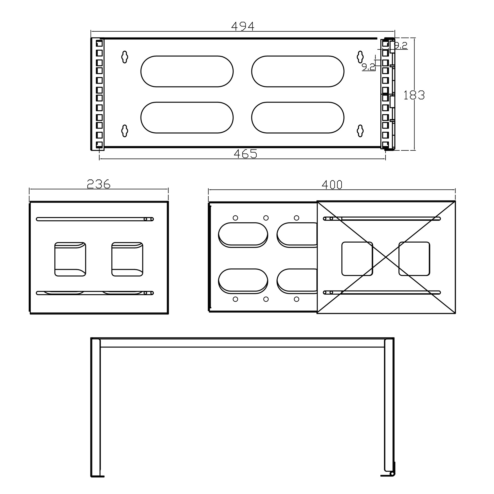 InLine 19" foldable rack, 4U, 24-40cm depth, grey – image 4