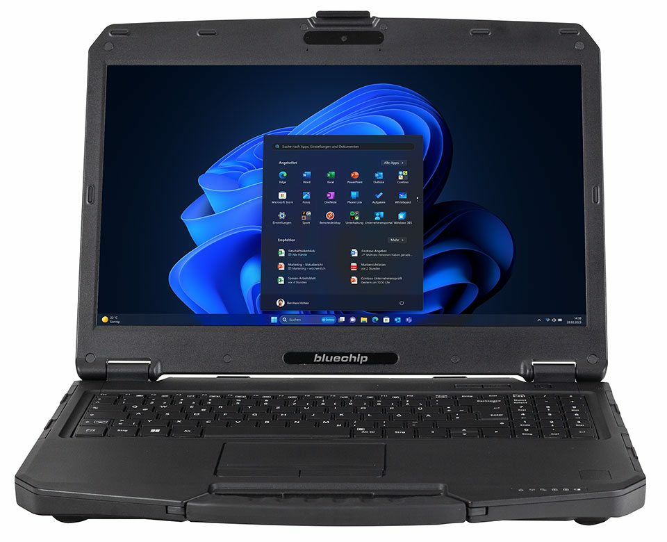 bluechip TRAVELline B15W59 Intel® Core™ i5 i5-1235U Laptop 15.6" Full HD 16 GB DDR5-SDRAM 500 GB SSD Wi-Fi 6E (802.11ax) Windows 11 Pro Black