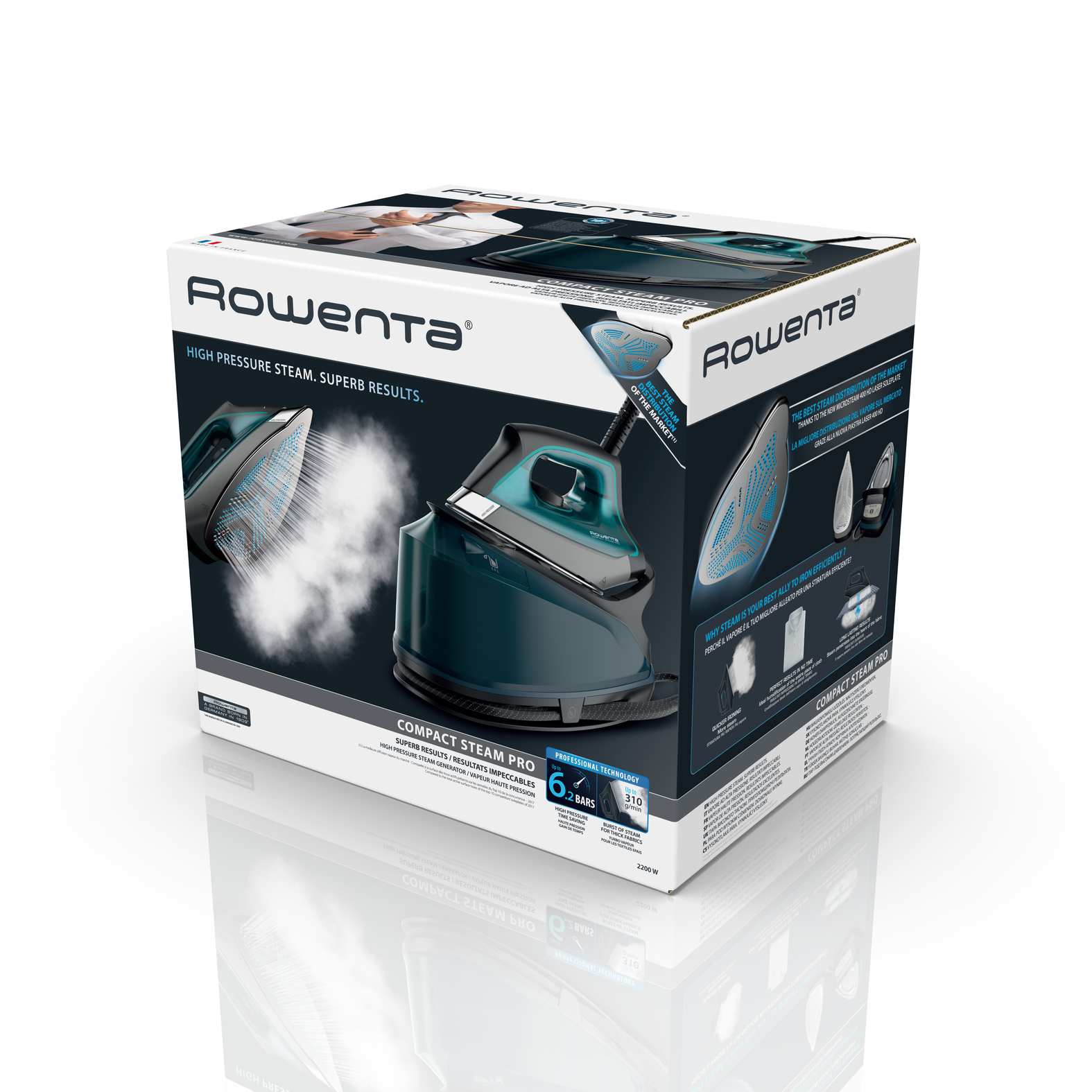 Rowenta DG7621 2200 W 1.1 L Microsteam 400 HD Laser soleplate Grey, Green, Blue – image 9