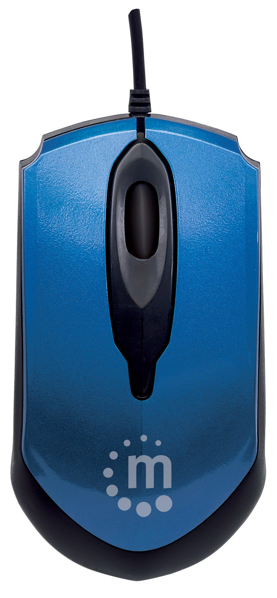 Manhattan Edge USB Wired Mouse, Blue, 1000dpi, USB-A, Optical, Compact, Three Button with Scroll Wheel, Low friction base, Three Year Warranty, Blister – image 3