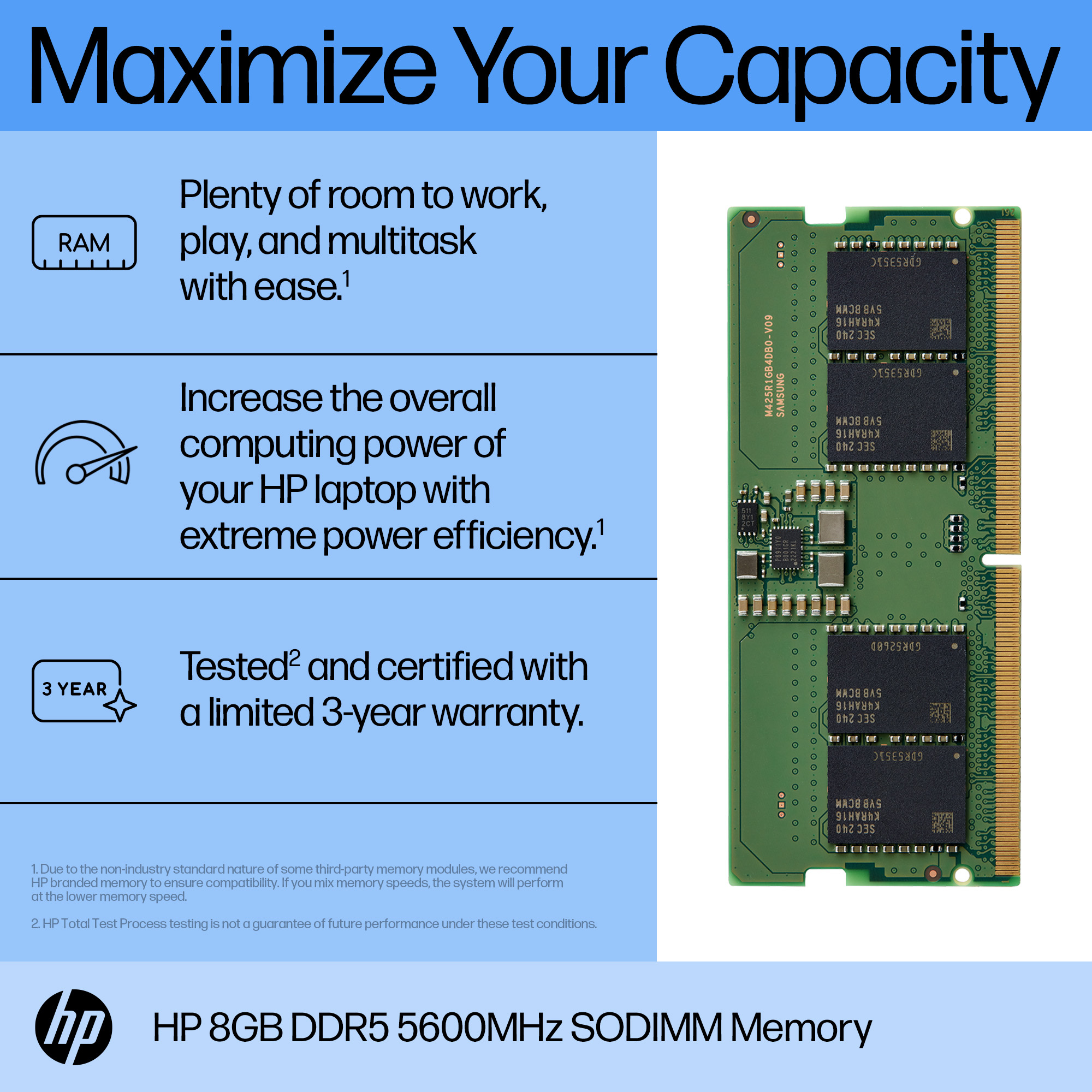 HP 8GB DDR5 5600 SODIMM Memory – image 2