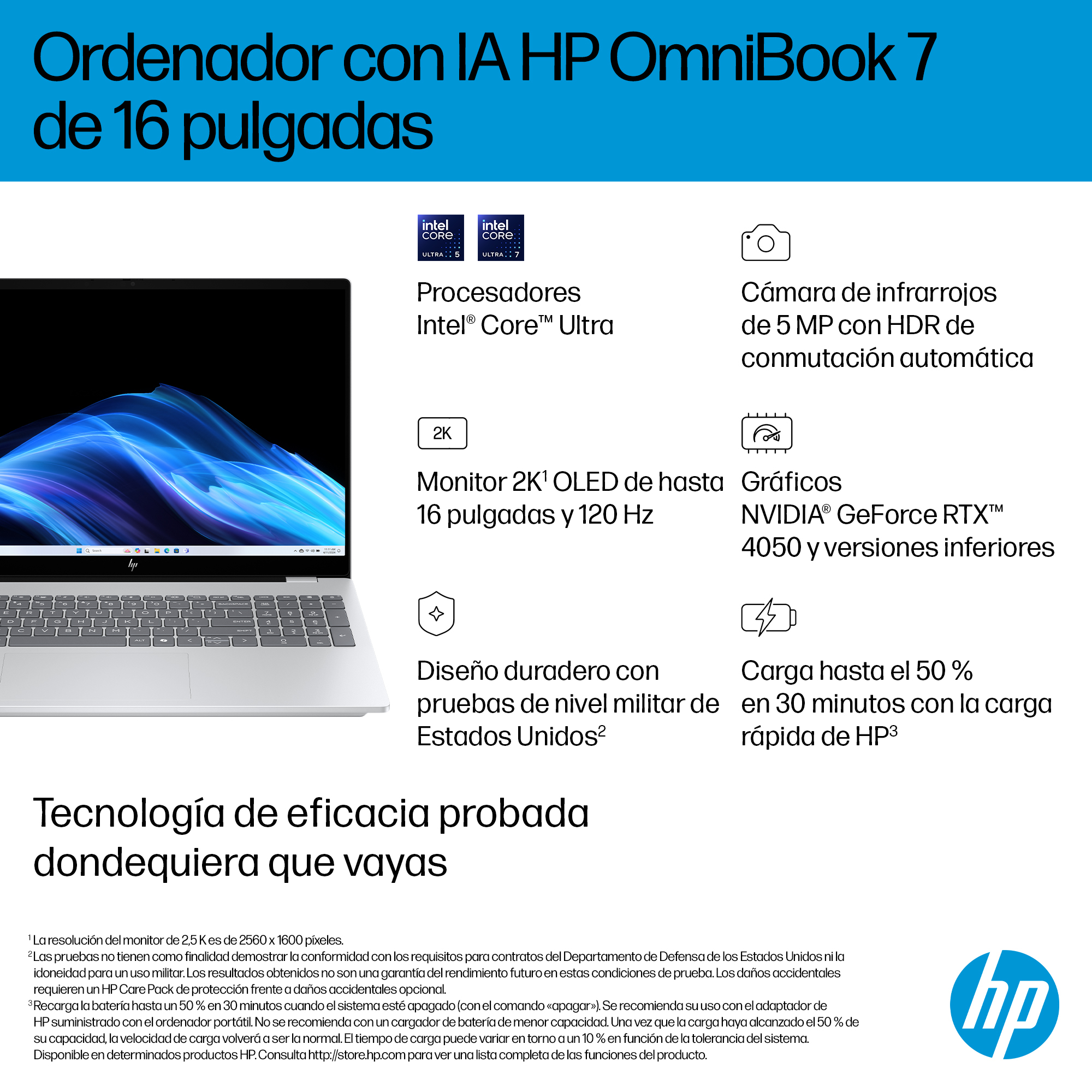 Portátil táctil HP Omnibook 7 16-ay0010ns con 3 años de garantía - Con Inteligencia Artificial - imagen 12